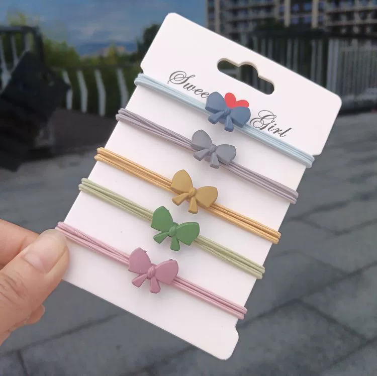 Новый бант резинка для волос Веревка для волос женский корейский стиль свежие волосы галстук браслет двойного назначения пара маленькая резинка веревка для волос