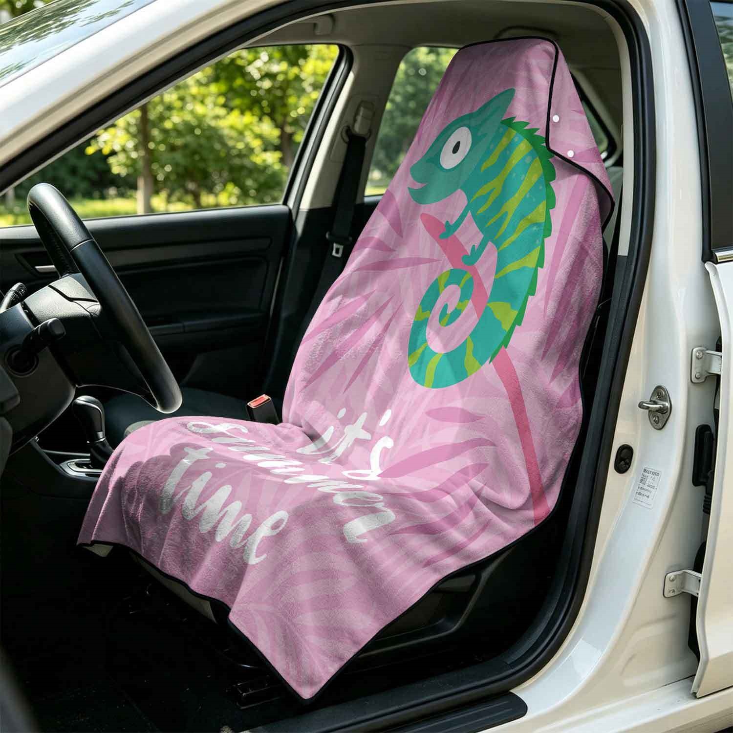 Summer bath towel and car seat cover 2-in-1, ultra-fine fiber outdoor beach and car dual-use universal seat cushion