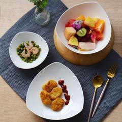 純白骨磁器家庭用三角形料理皿高顔値ネット赤料理皿冷料理皿高温サラダ皿