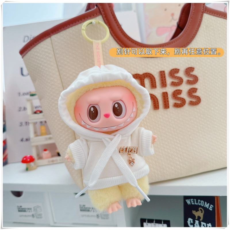 labubu ベビー服 Labubu 第一世代第二世代第三世代 10 センチメートル綿人形黒と白グレートレンディなスウェットシャツパーカーパンツ|undefined