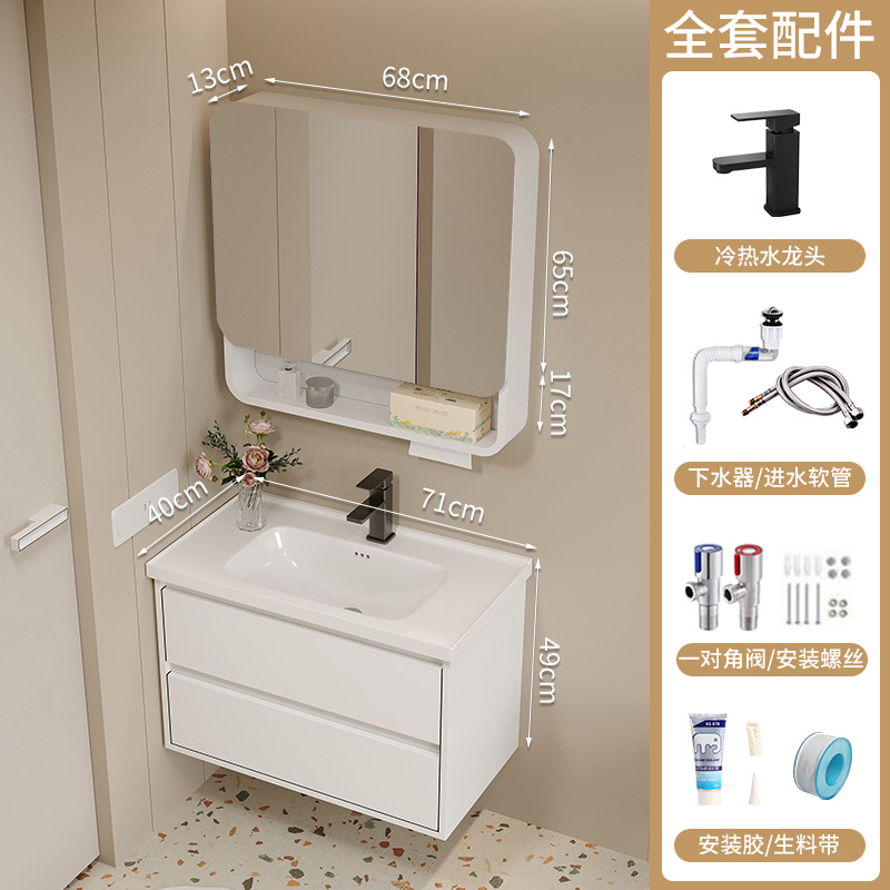 40cm de ancho y largo de panal de abeja gabinete de baño combinación cerámica integral lavabo tipo pequeño hogar lavabo de lavabo