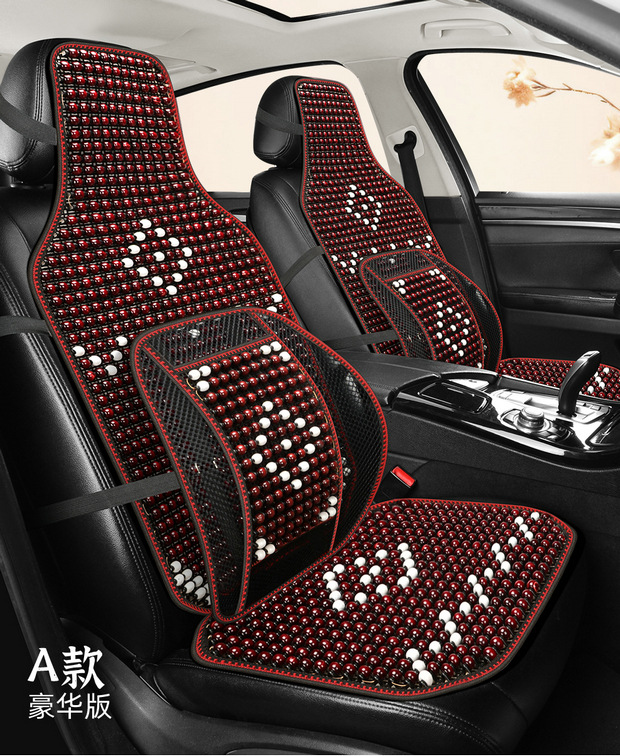 Car Cushion Summer Cool Mat Wooden Beads Ventilated Seat Cushion Summer Breathable Four Seasons Universal Van Seat Cushion