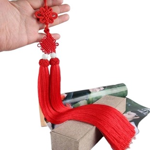 Bright Ice Silk Chinese Knot Pineapple Hat Double Tassel Pendant Car Pendant Musical Instrument Sword Tassel Craft Shaped Knot Tassel