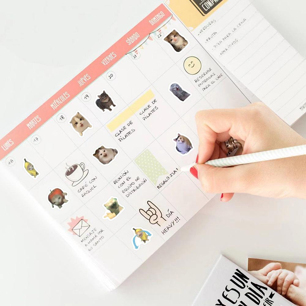 Internet gato meme pegatinas pegatinas 500 pegatinas de fuego extraño gato gato material conta de mano caja de teléfono móvil DIY cinta de película de corte