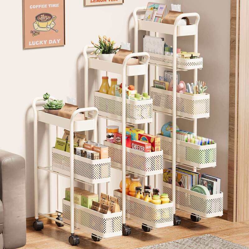 Kitchen and Bathroom Narrow Gap Storage Rack, Refrigerator Side Pull-Out Cabinet, Small Trolley, Ultra-Narrow Gap Pull-Out Basket, Gap Storage Shelf Kitchen and Bathroom Narrow Gap Storage Rack, Refrigerator Side Pull-Out Cabinet, Small Trolley, Ultra-Narrow Gap Pull-Out Basket, Gap Storage Shelf