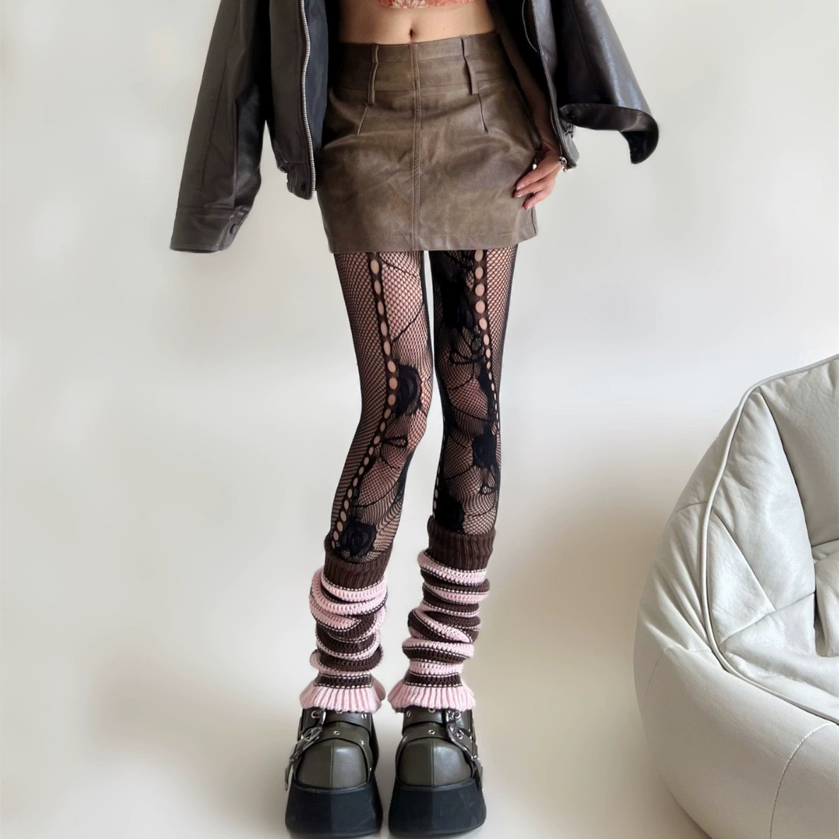 Summer Retro Tights (Women) — Lace Fishnet, One Size, Multiple Patterns