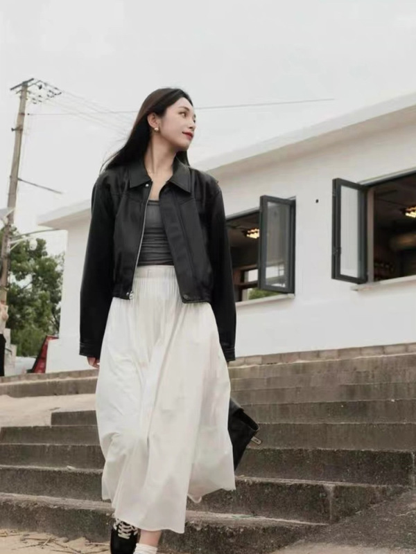 棕色皮衣外套女短款2025新款今年流行高级感小个子美拉德pu皮夹克|undefined