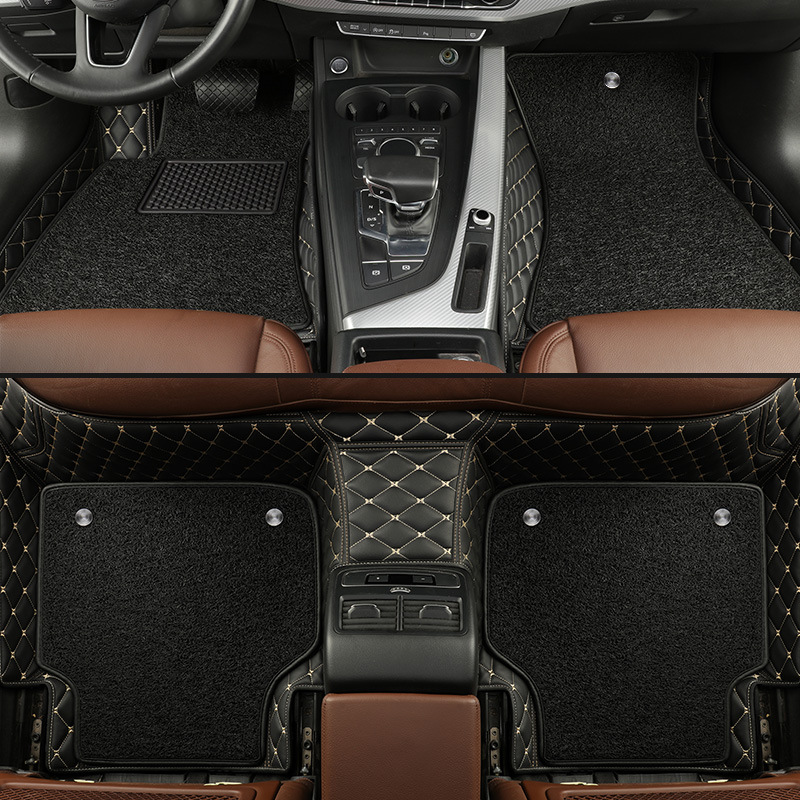 Floor Mat Driver | Shili Changjia Universal Foot Pad - 5-seat-full-set-double-layer-floor-mats-note-color