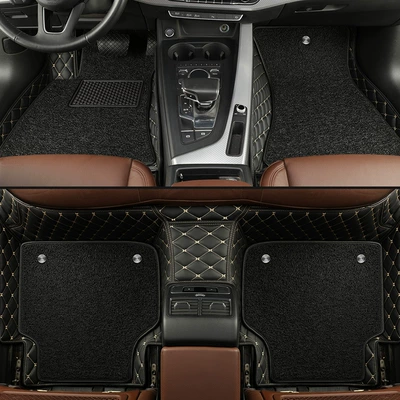 the Main Driver's Seat, Fully Enclosed, Universal Foot Pad - 5-seat-complete-set-of-double-layer-floor-mats-remark-color