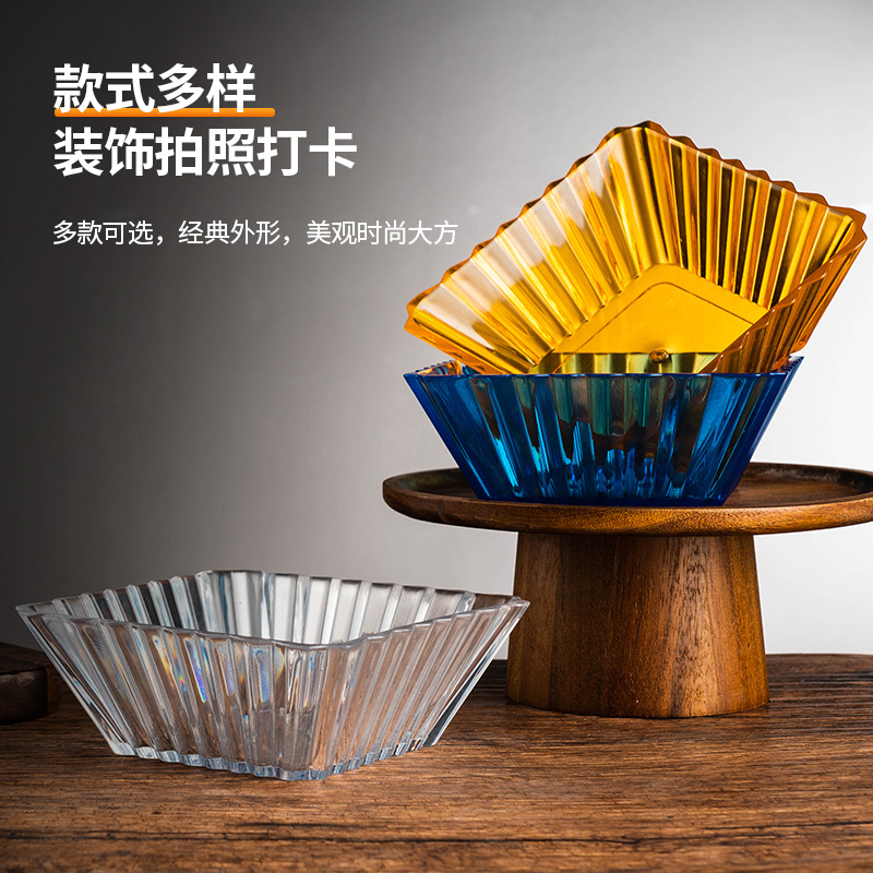 Bar KTV Snack Tray Commercial Acrylic Plastic Square Plate Nuts Seeds Pastries Dry Fruits Fruit Tray