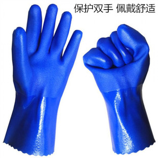 Labor Protection Rubber Gloves Dipped in Industrial Rubber Frosted Waterproof, Oil-Proof, Acid and Alkali Resistant Full Rubber Thickeneded Dipped in Plastic, Non-Slip and Wear-Resistant