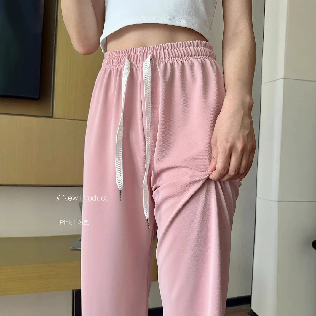 Ледяная сетка матовая штаны женский 2025 летний костюм с высокой талией