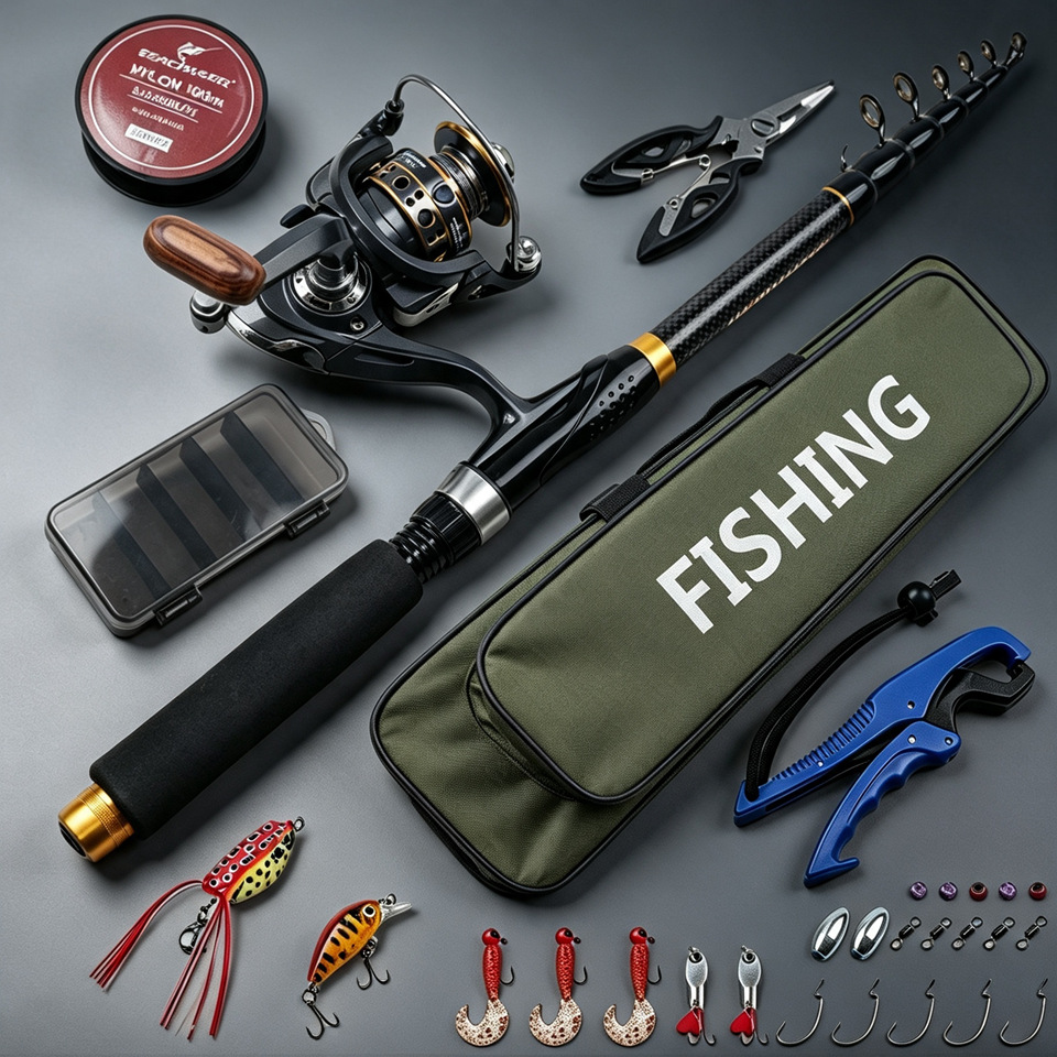 2.1m Ultra-short portable sea rod set, complete fishing kit, one-stop shopping for cross-border fishing gear