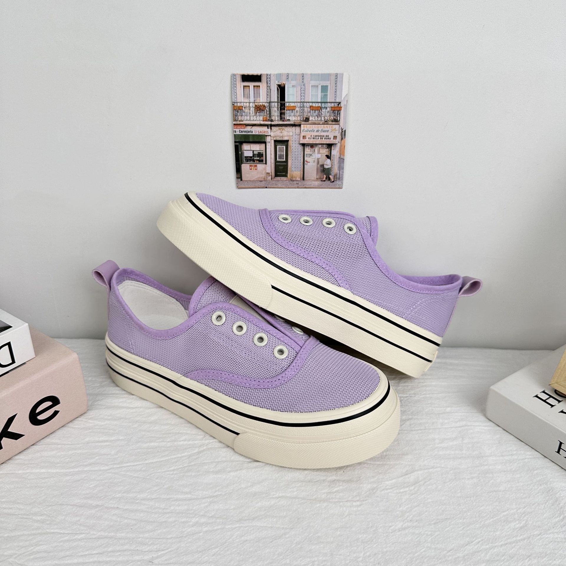 6660 zapatos blancos de un pie de malla para mujeres 2025 nuevos zapatos de malla de verano transpirables de suela gruesa delgada perezosa