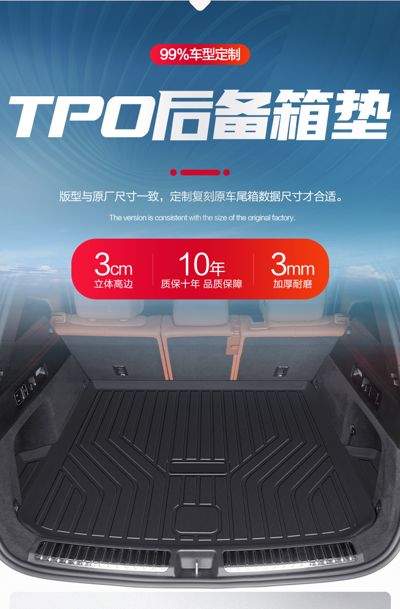 Suitable for Ideal L7 Trunk Mat, Essential Car Supplies, Interior Decoration Accessories, Modified 26 Models of Tpe Trunk Mat