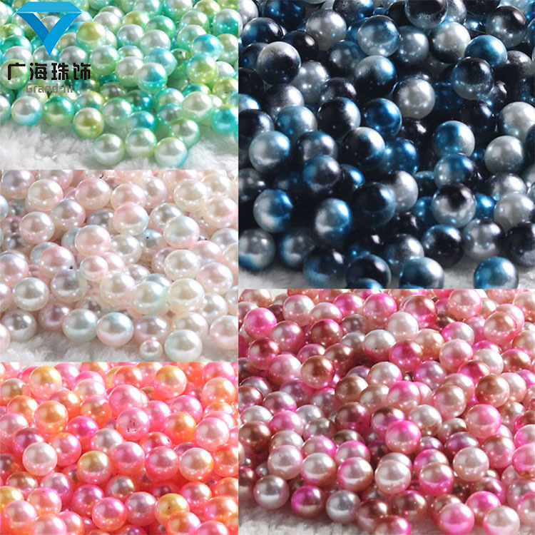 8M 6M ABS two -color porosity ballless round beads imitation pearl…