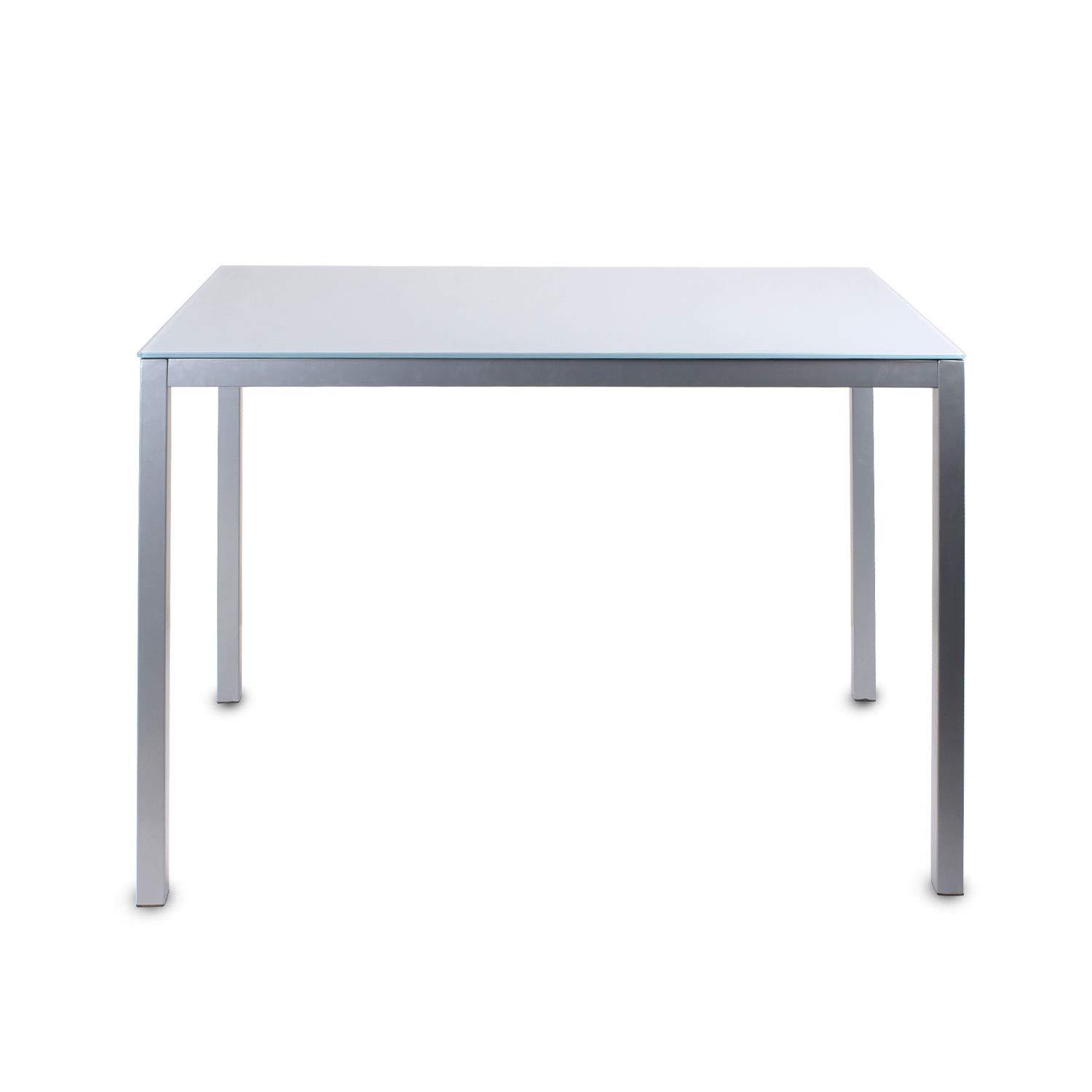 Mesa de comedor de comercio exterior moderna mesa de comedor simple sala de estar 4 personas 6 personas mesa de comedor de vidrio temperado rectangular