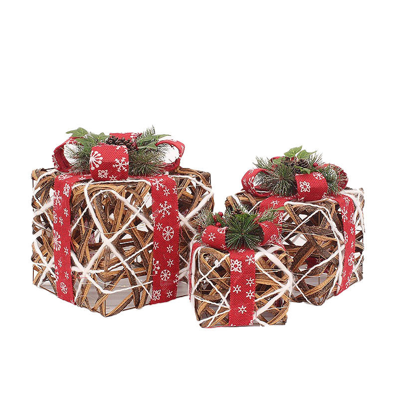 "Christmas Decor Set - Natural Pinecone & Twig Bundle For Tree, Mantel & Window Display (3-Piece, LED Lights Optional)_voghion.com