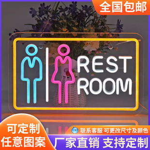 Led Flexible Neon Light Letters Bathroom Men's and Women's Restroom Wc Decoration Ins Sign Popular