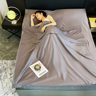 Pure Cotton 60-Count Satin Pure Color Dirt-Proof Sleeping Bag Hotel Portable Business Trip Double Bed Bed Sheets Quilt Cover Travel Hotel