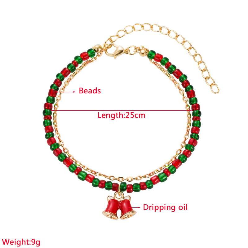 Mode Weihnachtsbaum Süssigkeit Legierung Perlen Emaille Frau Armbänder display picture 1