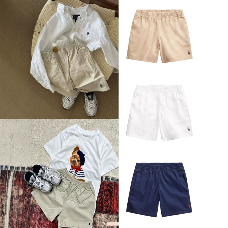 (in Stock) Raff Children's Clothing Pony Embroidery Three-Color Casual Pants Boys and Girls Shorts Summer (in Stock) Raff Children's Clothing Pony Embroidery Three-Color Casual Pants Boys and Girls Shorts Summer