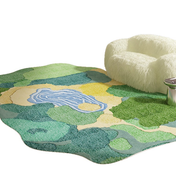 Alfombras de flocado de musgo nórdico dormitorio alfombras de cristal alfombras de cama sala de estar alfombras antideslizantes alfombras de baño