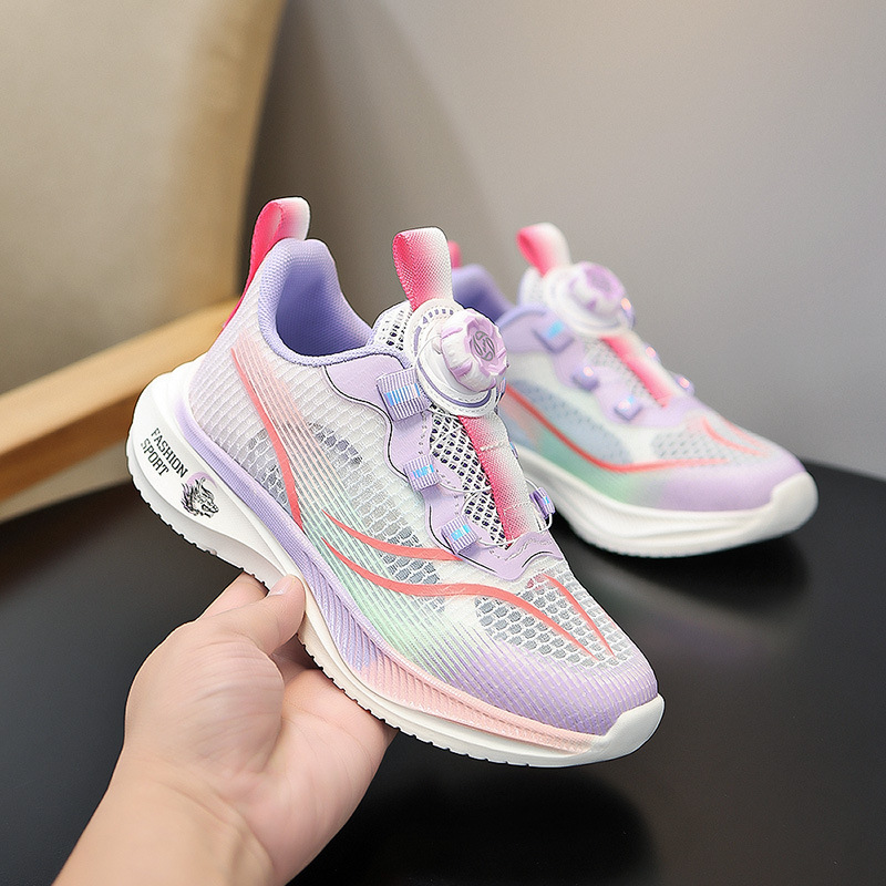 Zapatillas para correr para niños, nuevas zapatillas de deporte transpirables de una sola red de verano para niñas, zapatos deportivos antideslizantes resistentes al desgaste para niños