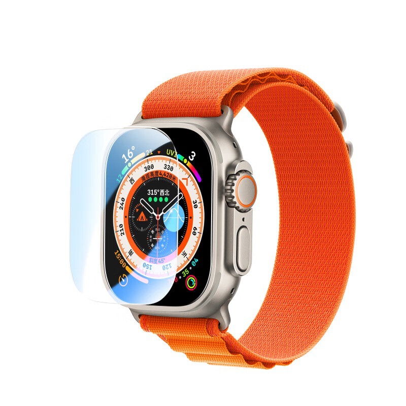 Aplicable para Apple iWatchUltra3 película de reloj Apple HD 2 película de vidrio de impresión de serigrafía anti-pepepear luz violeta templada