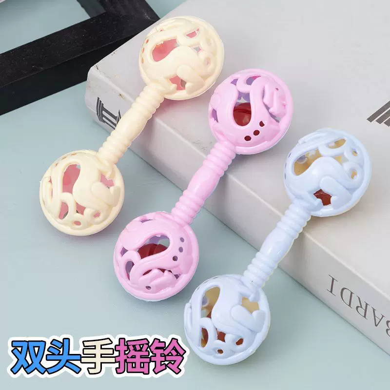 幼儿双头摇铃玩具婴儿手持早教铃铛玩具儿童启智玩具礼物早教礼物