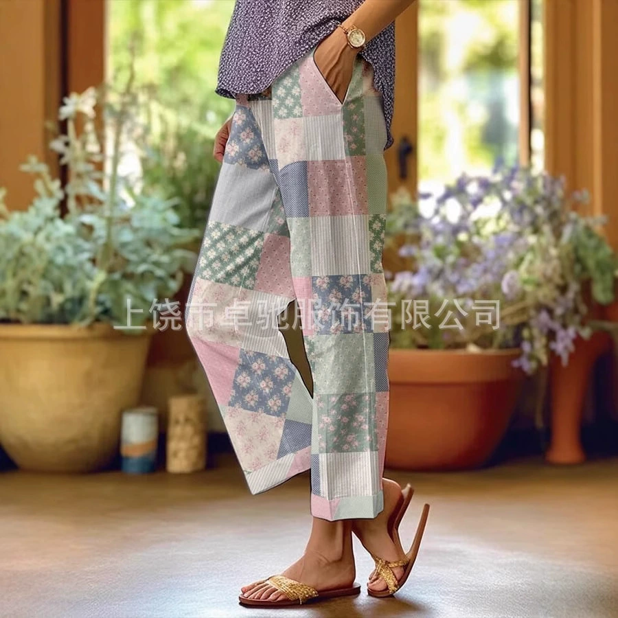 2025 новые европейские и американские кросс-бордерные мужские спортивные брюки с 3D цифровой печатью, свободные, прямые, с возможностью индивидуального пошива