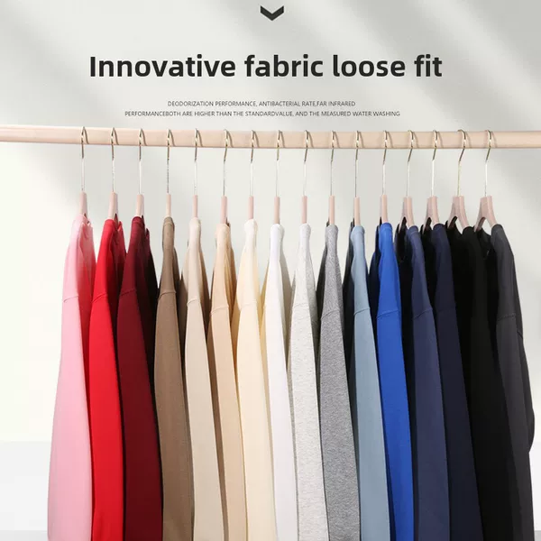 Guangdongcang Autumn New Model 677 # Round Neck Chinese Cotton 300g Sweatshirt 17 Colors Loose Heavyweight Off-Shoulder Same Style for Men and Women