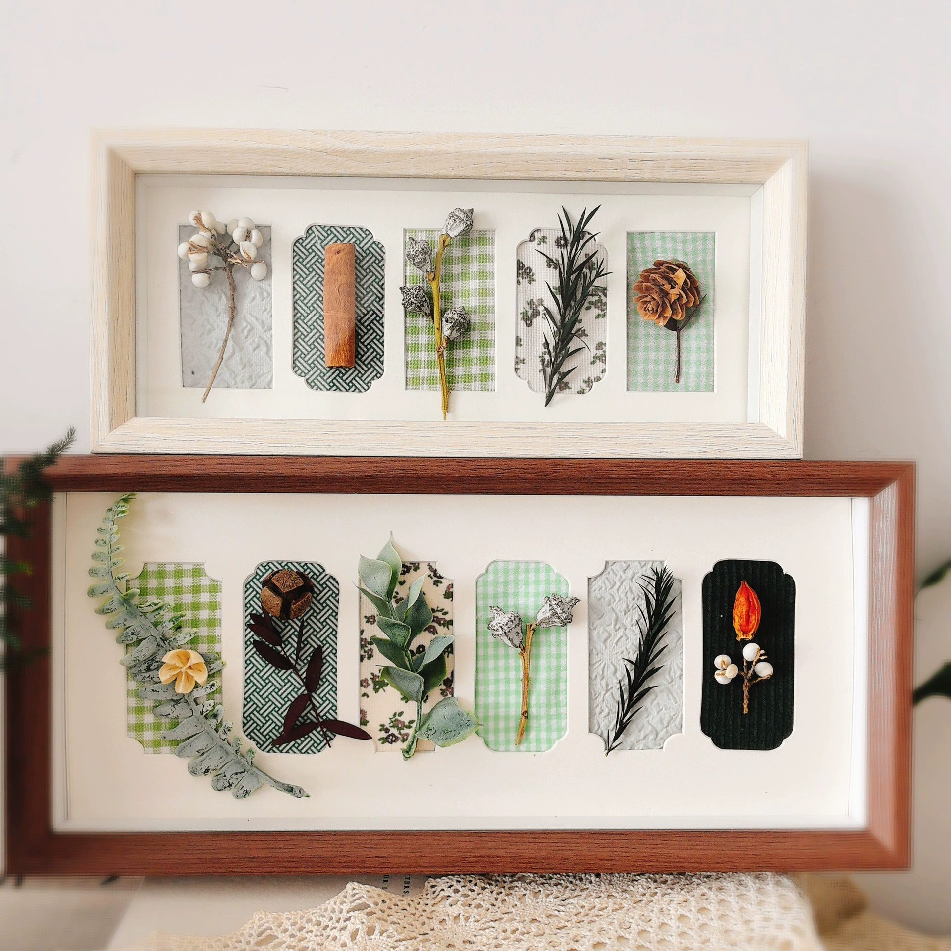 Wooden photo frame, sample handmade, three dimensional cloth, DIY