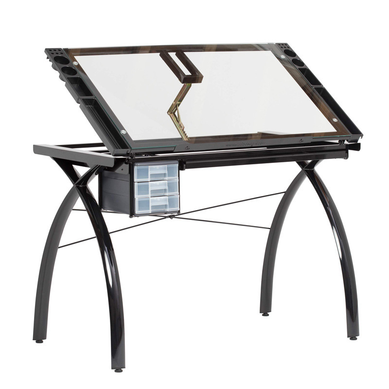 With folding shelf top adjustable drawing craft painting hobby desk writing studio office desk with drawer