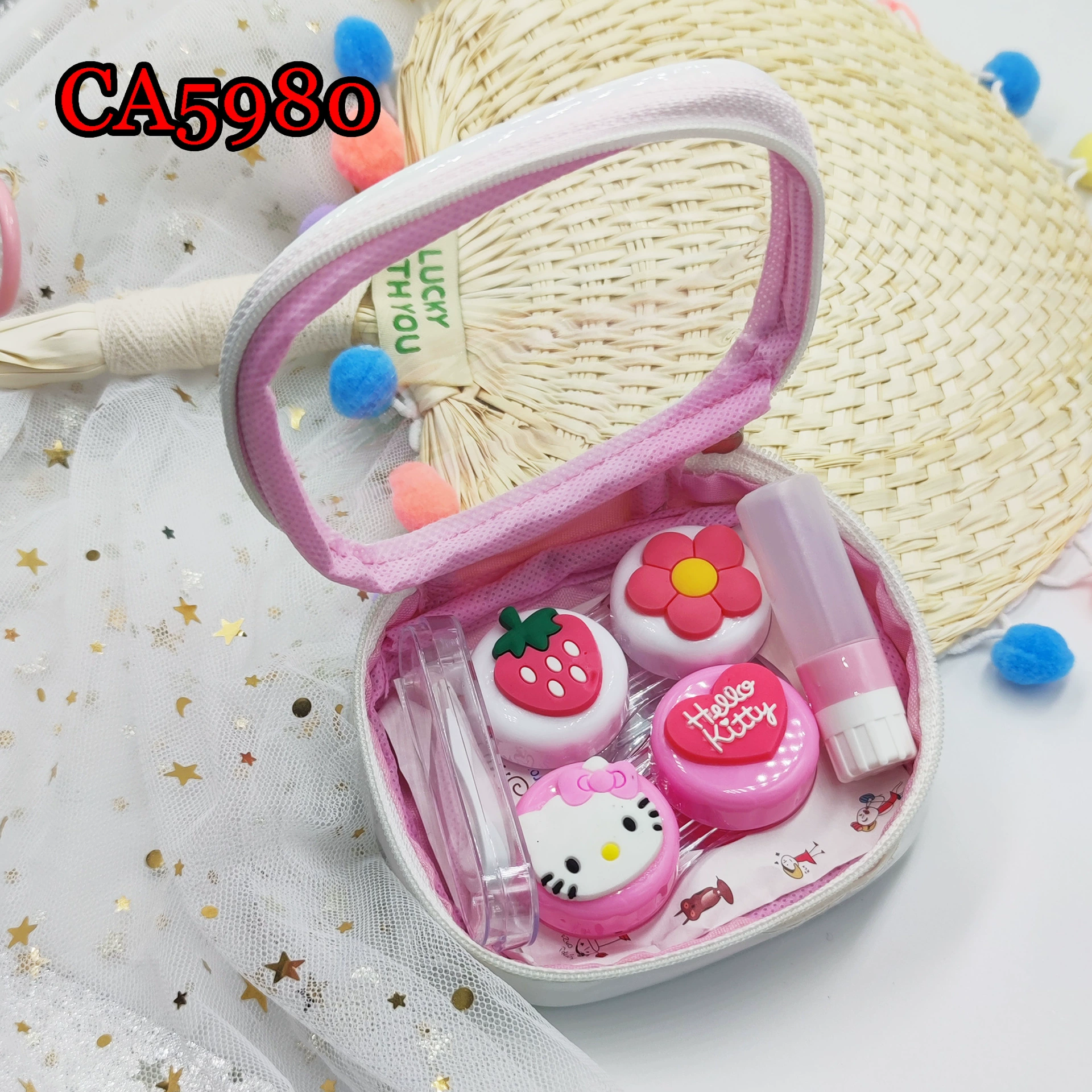 Коробка для невидимых очков Hello Kitty с коробкой для хранения PU Уход за зрачком CA5980
