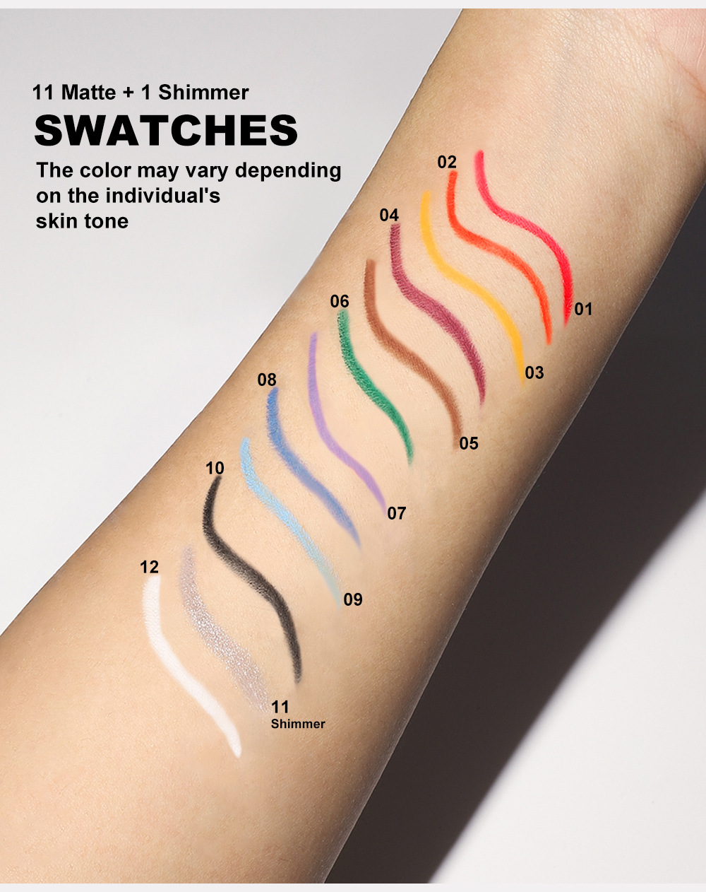 YOUNG VISION 12-piece box eyeliner gel pen is not easy to smudge eyeliner gel pen, colored eyeliner gel pen undefined