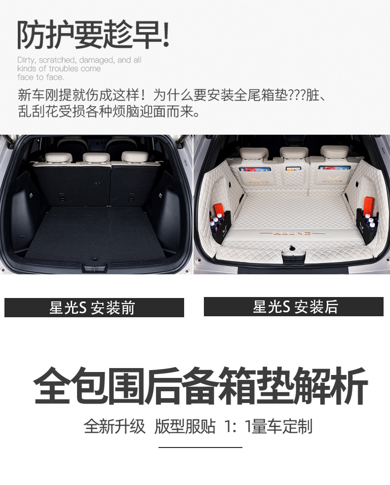 Wuling Starlight S Trunk Mat Special for 2025 Starlight S Trunk Mat Fully Surrounds the Car Interior Decoration Supplies