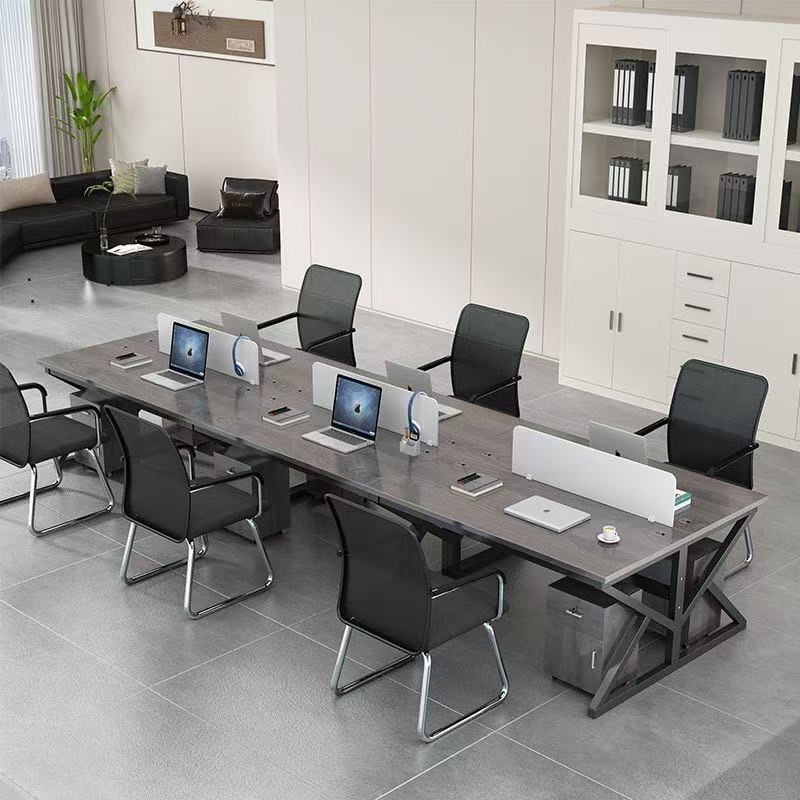 Modern Office Desk for Employees, Four-Six Person Multi-Person Workstation with Screen Partition, Computer Desk, Manager Workstation, Modular Office Desk Modern Office Desk for Employees, Four-Six Person Multi-Person Workstation with Screen Partition, Computer Desk, Manager Workstation, Modular Office Desk