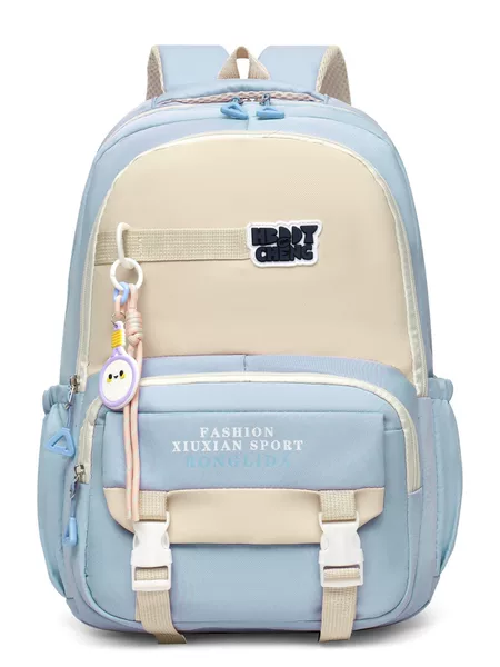 Schoolbags for Junior High School Students, Female College Students, Versatile and Stylish Backpacks for High School Students, Large-Capacity Solid Color Candy-Colored Backpacks