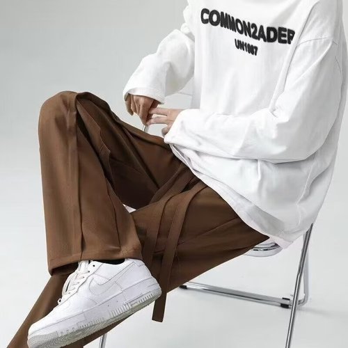 Men's Summer Casual Long Pants Thin Version Versatile Straight West Pants Men's Summer Sports Pants Trendy Sheer Sensation