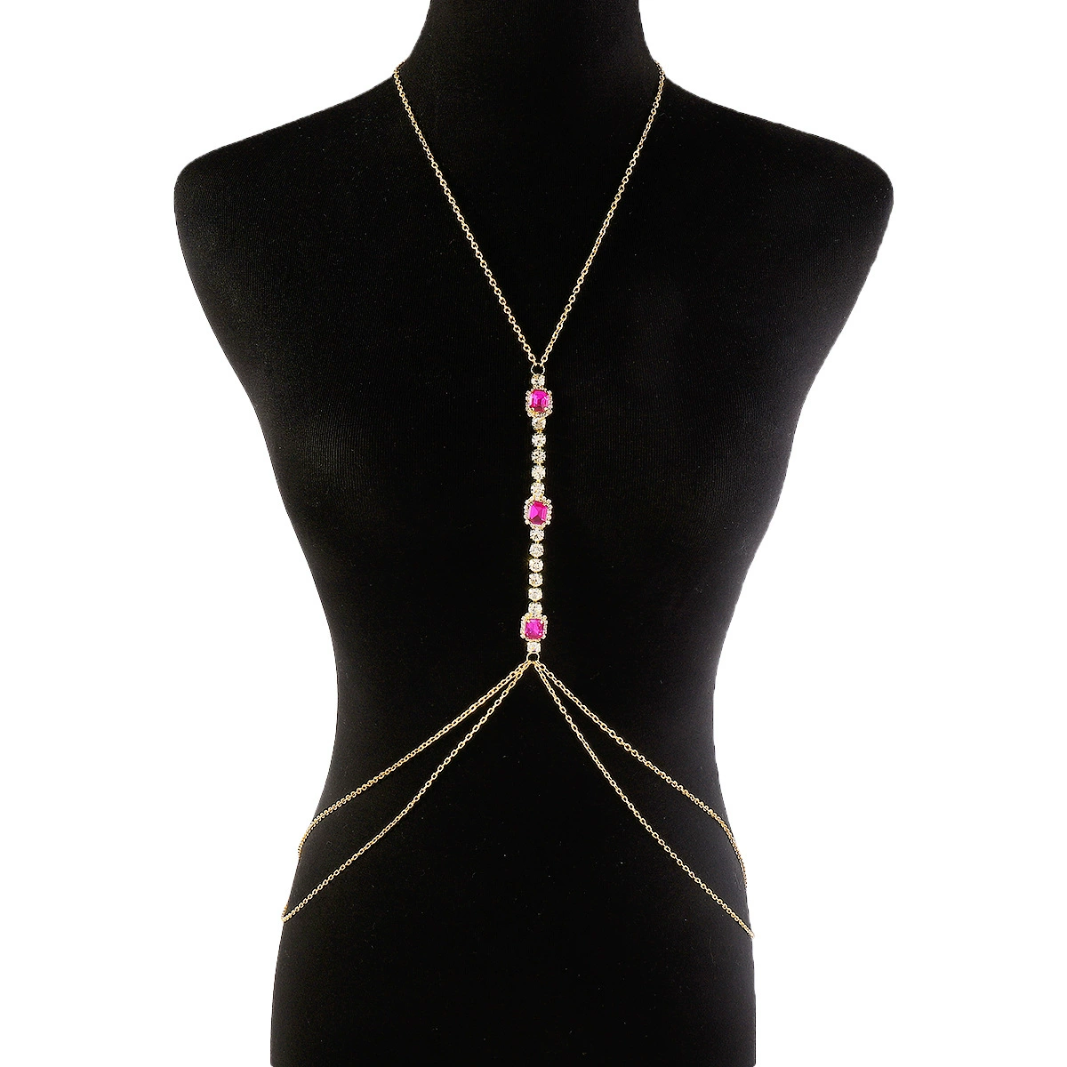 C0480 Cross -border European and American sexy leisure holiday style body chain spring and summer fashion cross -popular imitation drilling chain