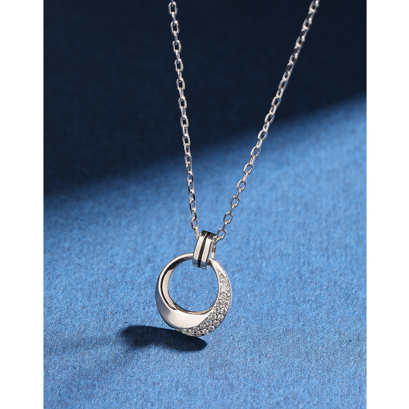 S925 collar de plata esterlina Luz de Las Mujeres de lujo nicho diseño geométrico simple colgante de la cadena de clavícula temperamento de alto grado todo partido