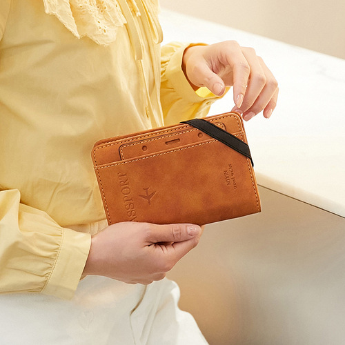 Portable RFID-blocking passport holder with multi-functional vaccine card slot, travel wallet, and passport clip, 2024 model