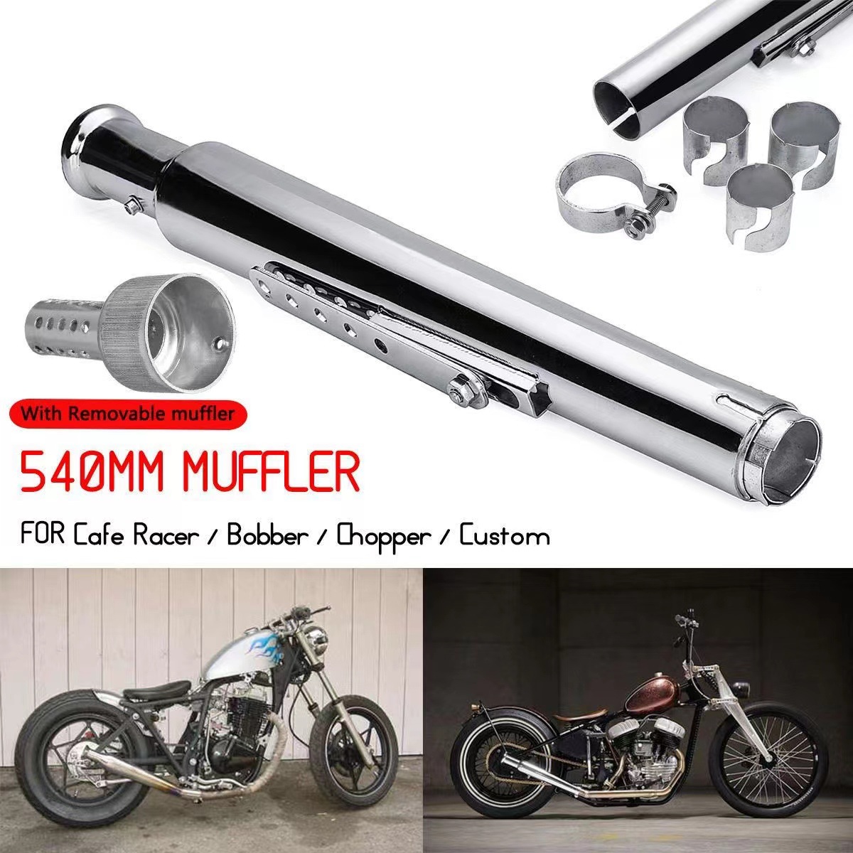 Exhaust pipe – Ha Lei Tail Throat for - e-style-electroplated-silver