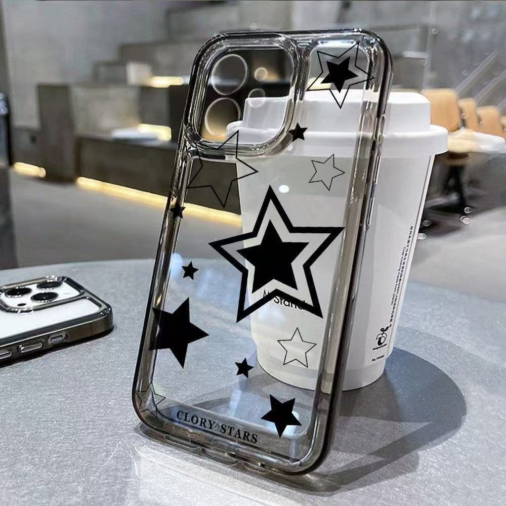 Funda para teléfono móvil iphone15promax para Europa y América 11 estrella de cinco puntas Apple 1 anti-caída 14pro Japón y Corea 13/12x