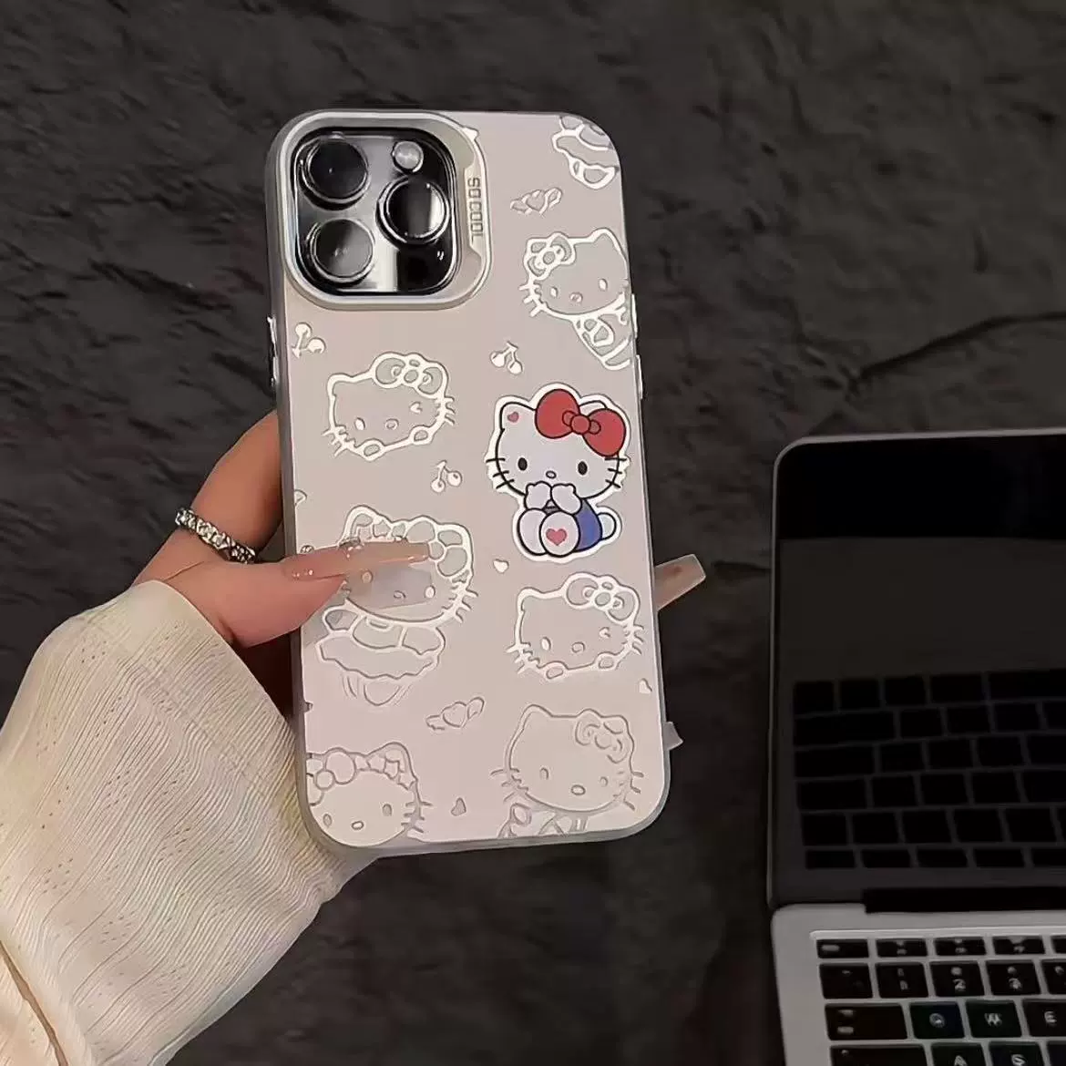 Чехол для телефона Hello Kitty, белый принт, совместим с сериями iPhone 7–17