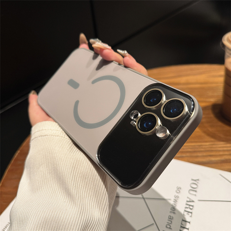 玻璃全包镜头膜磁吸适用iPhone16苹果15ProMax手机壳14新款13简约|undefined