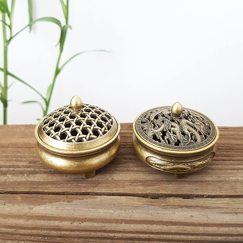 Антикварная курильница из полого сплава Маленькая курильница для благовоний полые благовония сандалового дерева мини-Курильница держатель для благовоний нелипкий домашний оптовый
