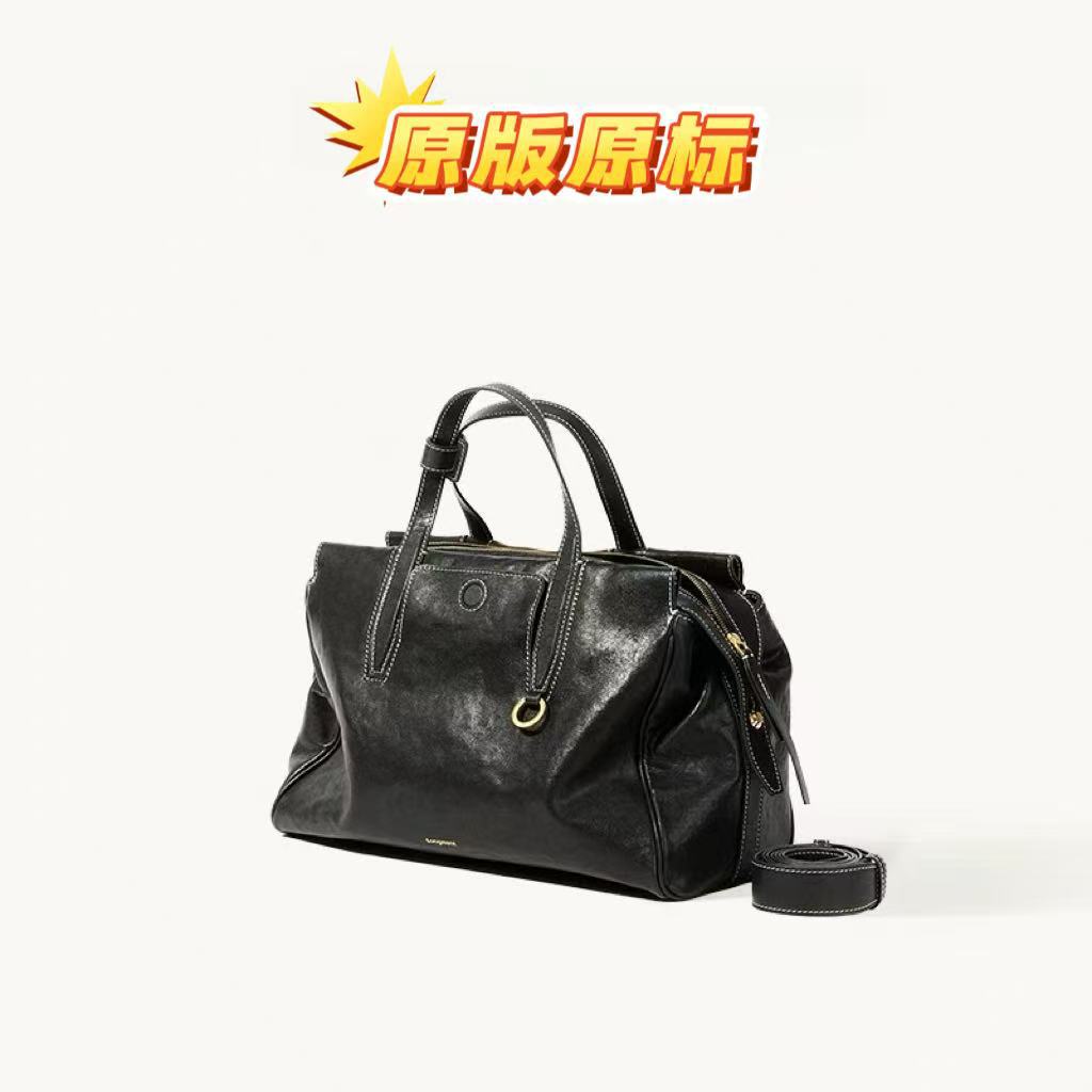 Songshan Trace Series Vegetable Tanned Cowhide New Tote Large Capacity Travel Bag Shoulder Commuter Bag For Women - Thumbnail 8