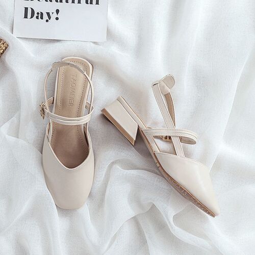 Mary Jane women's shoes high-heeled fairy style dress thick heeled single-layer shoes women's summer 2025 new style Baotou cool shoes